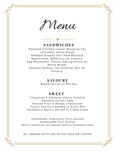 AFTERNOON TEA MENU AT THE ROSLIN BEACH HOTEL Tea Room Menu Ideas, Afternoon Tea Menu Design, High Tea Menu Design, Hi Tea Menu Ideas, High Tea Menu Ideas, Afternoon Tea Invitations, Tea Menu Ideas, Afternoon Tea Menu Ideas, Tea Furniture