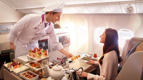 Top 10 airlines with the best inflight food Nutrition Logo Ideas, Airline Catering, In-flight Meal, Dubai Jobs, Emirates Flights, Airplane Food, Airline Food, Boeing 787 Dreamliner, First Class Flights