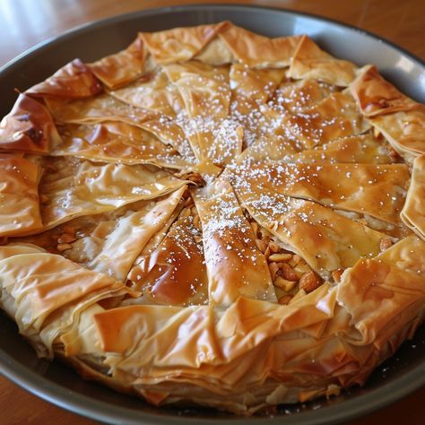 🌟 Delight in the savory-sweet Moroccan Bastilla! A culinary gem! 🇲🇦🍗 #MoroccanFood #SavorySweet Moroccan Bastilla Ingredients: Chicken (1 lb, cooked and shredded) Phyllo dough (10 sheets) Eggs (4, beaten) Almonds (1/2 cup, toasted and ground) Onion (1, chopped) Cinnamon (1 tsp) Powdered sugar (2 tbsp) Butter (1/2 cup, melted) Olive oil (2 tbsp) Salt and pepper (to taste) Instructions: Sauté onion in olive oil until golden. Add shredded chicken, cinnamon, salt, and pepper. Stir in beaten e... Moroccan Bastilla, Instagram Recipes, Phyllo Dough, Moroccan Food, Trending Recipes, Saute Onions, Shredded Chicken, Sweet Savory, Powdered Sugar