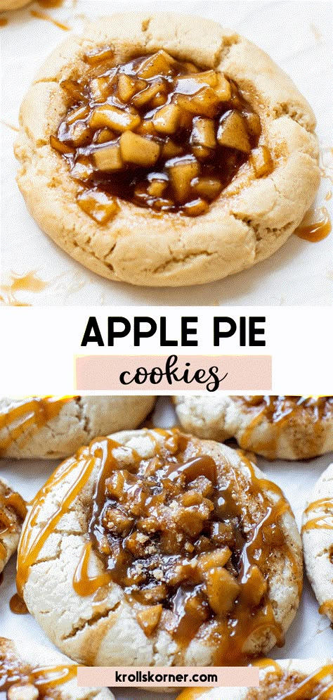 Apple Pie Cookies Caramel Apple Pies, Apple Pie Cookie Recipe, Mmm Cookies, Apple Cookies Recipes, Crumble Cookie Recipe, Cookie Factory, Perfect Apple Pie, Apple Crumble Pie, Apple Pie Cookies