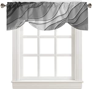 Grey Kitchen Curtains, Grey Window Treatments, Curtains For Windows, Tie Up Valance, Tie Up Curtains, Kitchen Window Curtains, Tier Curtains, Short Curtains, Valance Window Treatments