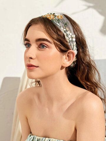 Embroidery Headband, Fairy Headband, Headband For Wedding, Embroidered Headband, Bridal Headwear, Stylish Headbands, Fairy Hair, Satin Headband, Head Coverings