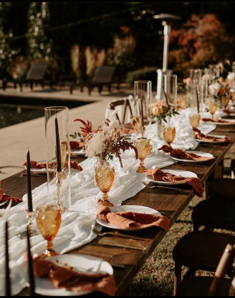 Fall Dinner Table Decor, Asheville Fall, Wedding Open House, Dinner 2023, Fall Wedding Table Decor, 21 Dinner, Inspired Photos, Plate Setting, Rusting Wedding