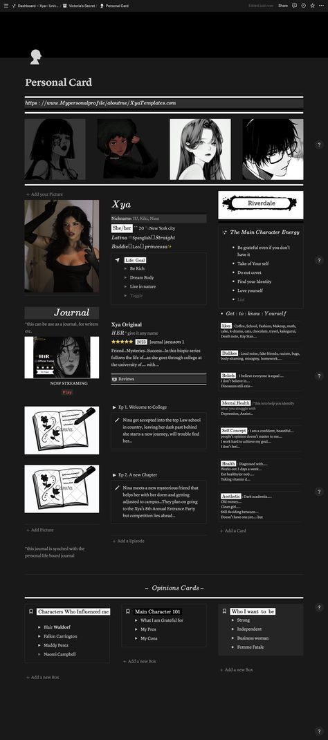 #Notion_Template_Cyberpunk #Google_Doc_Aesthetic_Template #Notion_Oc_Template #Notion_Author_Template Notion Oc Template, Notion Aesthetic Dark Mode, Notion Author Template, Goth Notion Template, Notion Template Ideas Dark Mode, Notion Gallery Icon Aesthetic, Notion Character Template, Notion Examples, Anime Graphic Design