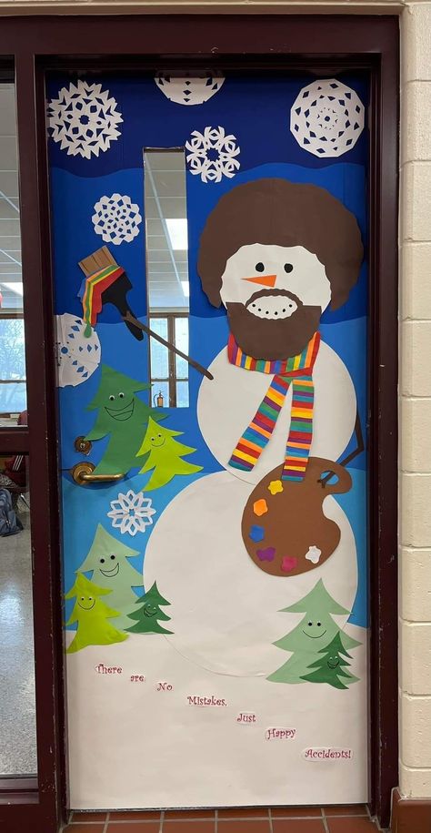 Christmas Classroom Door Competition Ideas, Elaborate Christmas Door Decorations, Christmas Tree Hallway Decorations School, Christmas Classroom Door Contest, Winter Door Contest, Christmas Bulletin Boards For School, Winter Wonderland Classroom Door, Christmas Tree Door Decorations, Holiday Door Decorations For Work