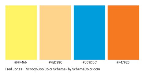 Fred Jones – Scooby-Doo Color Scheme » Blue » SchemeColor.com Scooby Doo Color Palette, Fred Scooby Doo, All Disney Movies, Hexadecimal Color, Scooby Doo Images, Class Displays, Mood Colors, Color Palette Bright, Blue Color Schemes