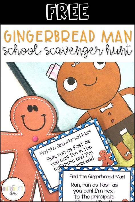 Gingerbread Man Loose In The School Scavenger Hunt, Gingerbread Man Scavenger Hunt School Free, Gingerbread Man Scavenger Hunt Preschool, Gingerbread Boy Activities, The Ginger Bread Man Story Activities, Gingerbread Man Bulletin Board Preschool, Gingerbread Scavenger Hunt Preschool, Gingerbread Man Scavenger Hunt School, Gingerbread Man Hunt Preschool