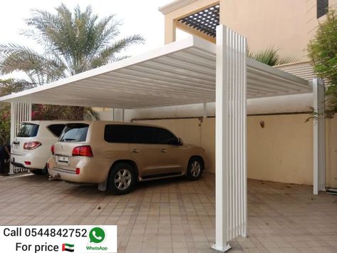 Pergola manufacturer in UAE 🇦🇪 Car Shed Design, Car Shed Ideas, Car Parking Design Home, Peacock Farm, Garage Architecture, Car Porch Design, House Elevations, Modern Carport, Garage Designs