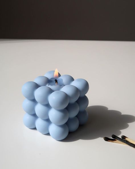 Jar Candles Aesthetic, Bubble Candle, Blue Candle, Bubble Candle Aesthetic, Blue Candle Aesthetic, Light Blue Candle Aesthetic, Bubble Scented Candle, Blue Bubble Candle, Pastel Blue Candle