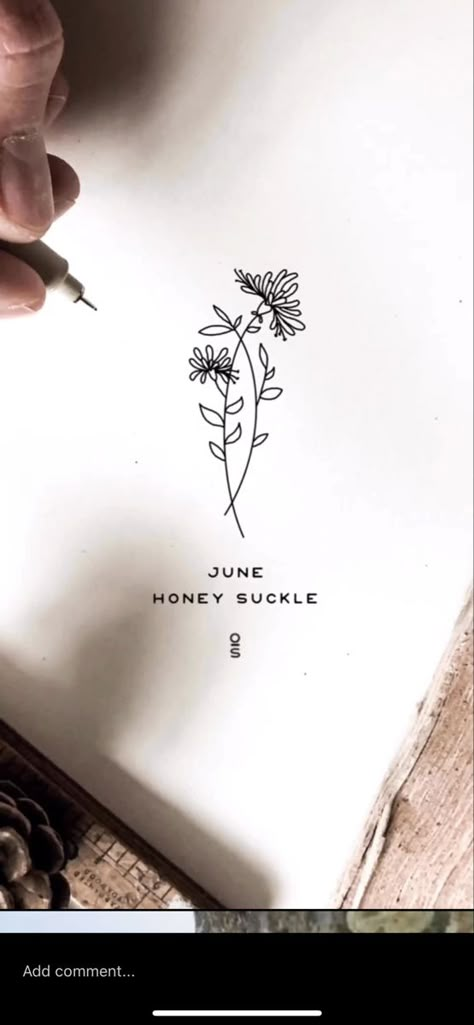 Honeysuckle Line Tattoo, Fine Line Hawthorn Tattoo, June Honeysuckle Tattoo, Dainty Honeysuckle Tattoo, Fine Line Honeysuckle Tattoo, Honey Suckle Tattoo Simple, Honey Suckle Flowers Tattoo, June Birth Flower Tattoo Honeysuckle, Honeysuckle Tattoo Simple