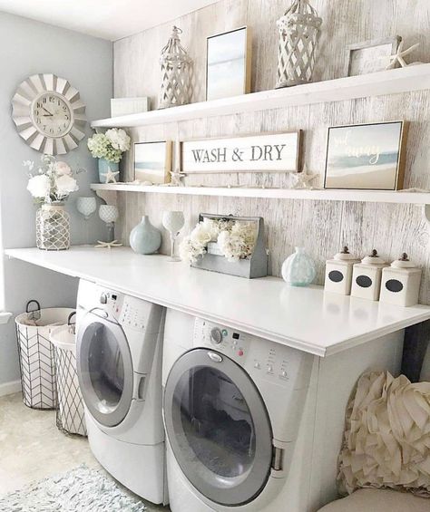 Laundry Room Decorating, Laundy Room, Stylish Laundry Room, Dream Laundry Room, Laundry Room Renovation, Farmhouse Laundry, Farmhouse Laundry Room, Modern Laundry Rooms, Laundry Room Remodel