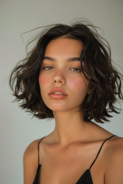 These Short Wavy Bob Ideas Are More Revolutionary Than You Think! Short Bob Haircuts For Wavy Hair, Wavy Micro Bob, Wavy Bob No Bangs, Shaggy Wavy Bob, Lob Haircut Wavy Hair, Natural Wavy Hair Short, Bob Cut Wavy Hair, French Bob Wavy Hair, Bob Haircut Wavy Hair