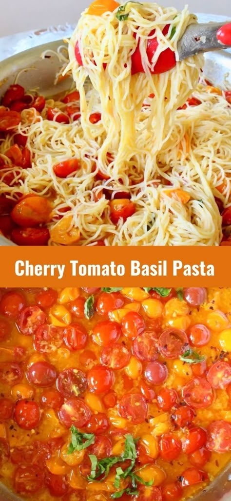 Easy Tomato Basil Pasta Sauce, Sun Gold Cherry Tomatoes, Ground Beef Recipes With Cherry Tomatoes, Cherry Tomato And Basil Recipes, Pasta Sauce With Fresh Cherry Tomatoes, Tomatoes And Basil Recipes, Roasted Tomato Basil Pasta, Tomato And Noodle Recipes, Sun Gold Tomato Recipes