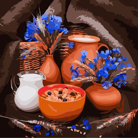 Oil Painting - Still life Painting Pages, Oil Painting App, Oil Painting Supplies, Pastel Paintings, Oil Pastel Paintings, Paisley Art, Food Painting, Color By Numbers, Coloring Book For Adults