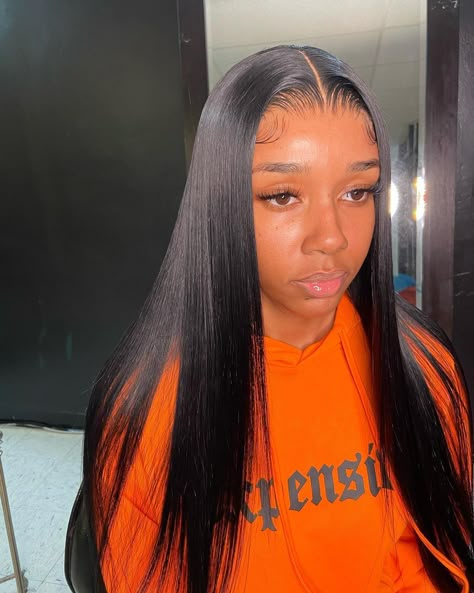 375 Likes, 19 Comments - Mary Jane✨ (@hairbymj_) on Instagram: “Closure pronto w/frontal look giving straight scalp vibes✨🔥🧡 Closure: @hairbymj_ Bundles:…” Straight Weave Hairstyles, Sew In Hairstyles, Indian Remy Hair, Lace Fronts, Front Hair Styles, Hair Laid, Sitting Pretty, Human Hair Lace Wigs, Straight Human Hair