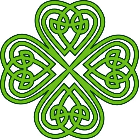 Celtic four leaved clover Celtic Clover Tattoos, Celtic Knot Tutorial, Shamrock Clipart, Celtic Clover, Leaf Clover Tattoo, Four Leaf Clover Tattoo, Clover Tattoo, Saint Patricks Day Art, Celtic Quilt