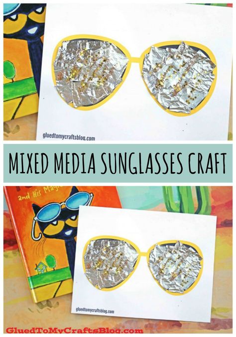 #gluedtomycrafts Mixed Media Sunglasses Kid Craft – Free Printable Sunglass Craft Preschool, Pete The Cat Sunglasses Craft, Summer Projects For Preschool, Sunglasses Activity For Kids, End Of Summer Fun Preschool, Welcome Summer Preschool Activities, Summer Preschool Art Projects, Hello Summer Crafts For Kids, June Arts And Crafts For Kids