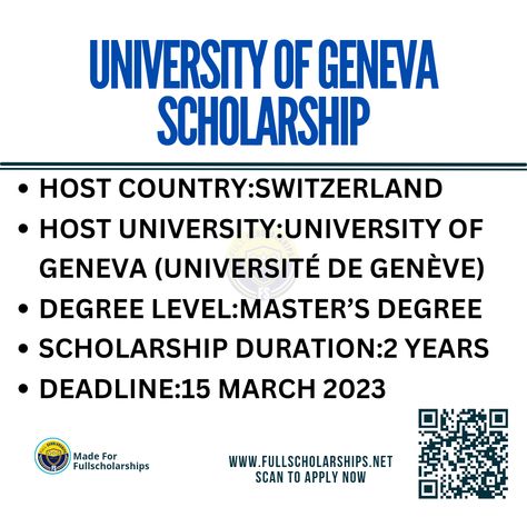 Study in Switzerland University of Geneva Scholarship for Master’s Degree Switzerland University, International Scholarships, Bachelors Degree, Geneva Switzerland, Academic Achievement, Masters Degree, Biochemistry, Environmental Science, Geneva