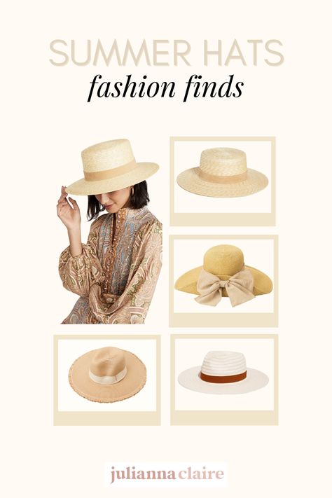 Wear a gorgeous straw hat this Spring and Summer! Click to shop boat hats, wide brimmed sun hats and affordable woven hats for women now! Boat Hats, Straw Hats Outfit, Spring Fashion Chic, Tan Hat, Feminine Fashion, Romantic Outfit, Dress Inspo, Outfits With Hats, Spring Style