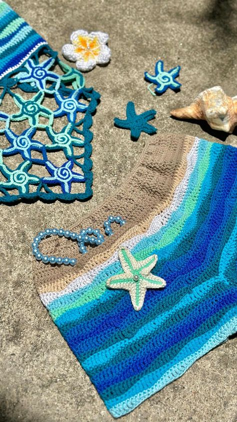 CROCHET CORNER PH | You can take this set hot to go!!!! ✨ Apply to test the hoshi top pattern, app form link is in my bio. The beach shorts will have a… | Instagram Beachy Crochet Patterns, Crochet Beach Theme, Beach Crochet Pattern, Hawaii Crochet, Shark Themed Bedroom, Starfish Crochet, Seashell Crochet, Ocean Crochet, Crochet Ocean