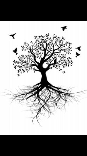 Bird Design Tattoo, Tree Roots Tattoo, Roots Tattoo, Family Tree Tattoo, Roots And Wings, Tree Tattoo Designs, Tree Of Life Tattoo, Vector Trees, Tattoo Life