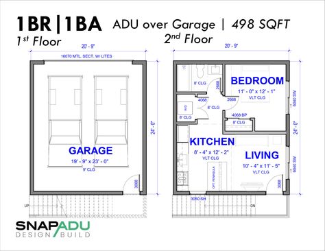 Garage Adu Floor Plans, 2 Story Adu, Garage With Adu, Adu Floor Plans, Garage With Room Above, Modern Adu, Garage Apartment Floor Plans, Garage Plans With Loft, Garage Guest House