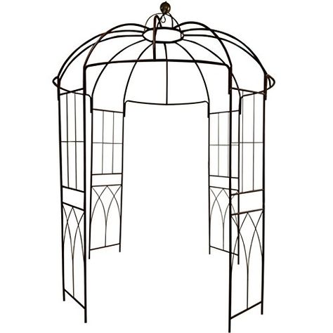 OUTOUR French Style 4-Sided Birdcage Shape Metal Gazebo P... https://smile.amazon.com/dp/B072V7XL28/ref=cm_sw_r_pi_dp_U_x_6O1GAbPA5VMYT Arch Arbor, Small Gazebo, Plants Stand, Climbing Plant Support, Arch Trellis, Patio Pergola, Metal Pergola, Garden Vines, Pergola Design