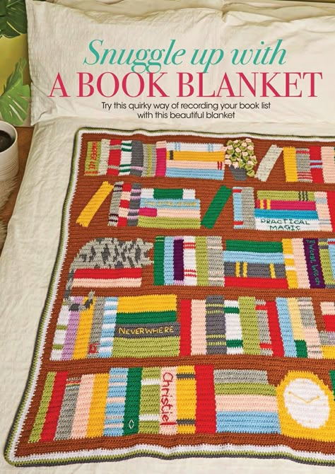 Book Themed Crochet Blanket, Crochet Bookcase Blanket, Crochet Bookshelf Blanket, Book Crochet Blanket, Crochet Book Blanket, Library Crochet, Reading Blanket, Book Blanket, Crocheting For Beginners