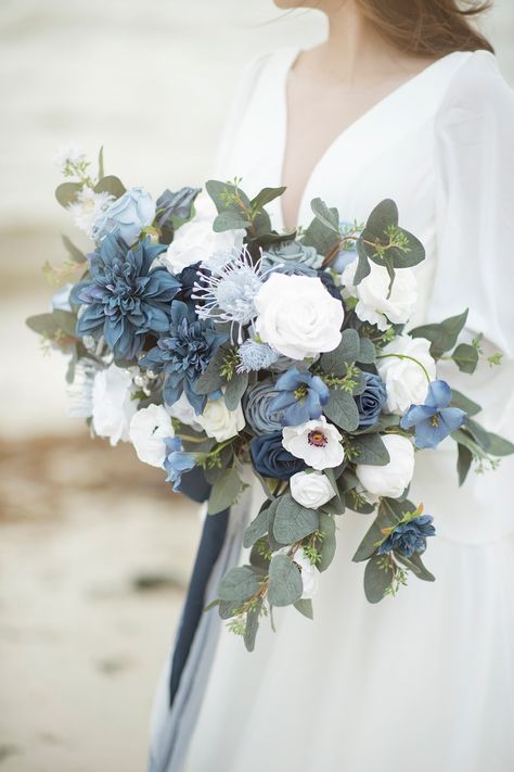 Centerpiece DIY Flowers Pacakge - 5 Styles Dusty Blue And Burgundy Wedding Flowers, Dusty Blue Sage Green White Wedding Flowers, Sage Green And Dusty Blue Flower Arrangements, Dusty Blue Flowers Wedding, Dusty Blue White And Greenery Bouquet, Dusty Blue Wedding Bouquet Real Flowers, Dusty Blue Bridal Bouquet Real Flowers, Centerpiece Diy, Dahlia Flowers