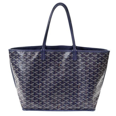 <ul class="tabs-content"> <li id="tab1" class="active"> <p><span>Here is another amazing creation by the world famous GOYARD!! The Anjou tote is a nod to our emblematic Saint Louis tote. The difference between the two is the Chevroches calfskin leather lining: slightly grained but with a silky surface, it is a very supple and light leather. Thus, thanks to its reversibility the Anjou offers two different styles and aesthetics: it can be worn either on the leather side or on the Goyardine canvas Goyard Anjou, Goyard Tote Bag, Goyard Tote, Navy Girl, Goyard Bag, Blue Tote, Fancy Bags, Pretty Bags, Designer Items