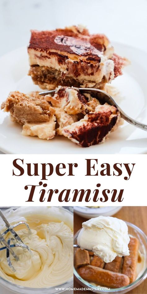 Easy tiramisu recipe without eggs! Make one of the best Italian desserts at home and try this easy tiramisu recipe without eggs - less than 10 ingredients, no baking involved. Tiramisu Without Eggs, Tiramisu Recipe Without Eggs, Desserts At Home, How To Make Tiramisu, Easy Tiramisu, Easy Tiramisu Recipe, Raspberry Recipes, Tiramisu Recipe, Creamy Desserts