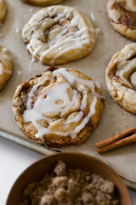 Cinnamon Roll Cookies, Chewy Sugar Cookies, Cinnamon Cookies, Roll Cookies, Gourmet Cookies, Fall Baking, Cookies Ingredients, Cinnamon Roll, Cinnamon Rolls