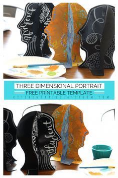 This 3D portrait lesson provides a free printable template to allow a quick and easy sculpture construction that's ready for any medium. Paint, print, letter, or collage to add personality and tell a story on your three dimensional portrait. Such a great lesson! #portrait #3dart #teachingart #freeprintable 3d Art Projects, 7th Grade Art, Easy Sculpture, High School Art Lessons, 3d Portrait, Sculpture Lessons, 8th Grade Art, Middle School Art Projects, Art Lessons Middle School