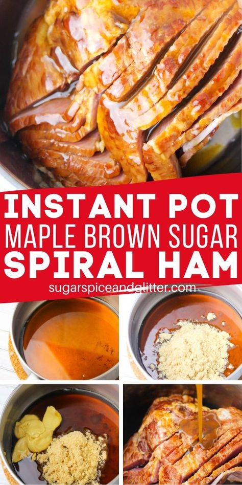 Ham In The Instant Pot, Instant Pot Ham Recipe, Cooking Spiral Ham, Spiral Sliced Ham, Spiral Ham, Maple Brown, Holiday Ham, Ham Recipe, How To Cook Ham