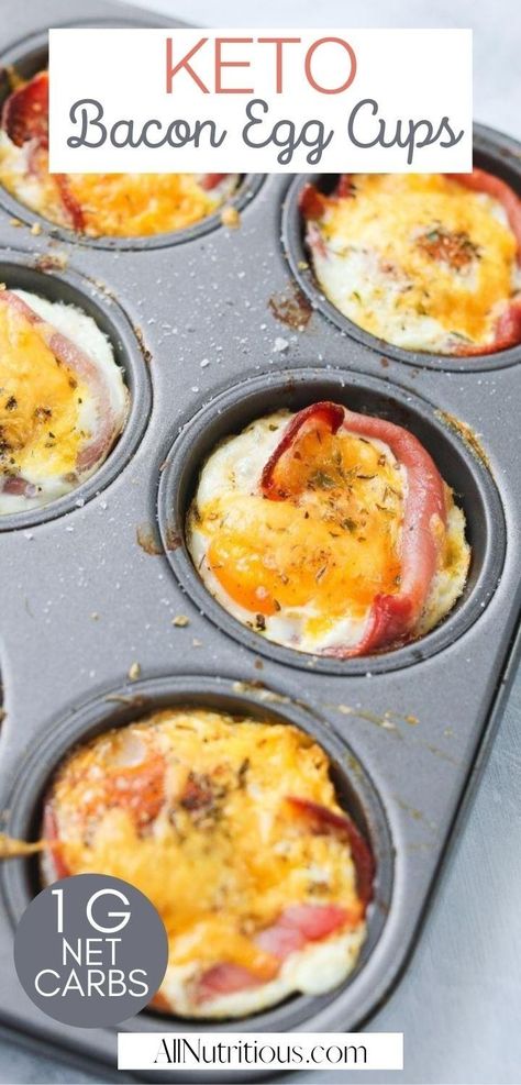 You can get into ketosis more easily when you prepare more tasty low carb recipes like these awesome keto egg cups with bacon. These low carb egg cups are super easy to make to help you burn more fat in ketosis and avoid unhealthy breakfast foods. #Breakfast #LowCarb Keto Egg Cups, Unhealthy Breakfast, Foods Breakfast, Bacon Egg Cups, Baked Egg Cups, Keto Breakfasts, Egg Cups Breakfast, Bacon Eggs Breakfast, Keto Bacon