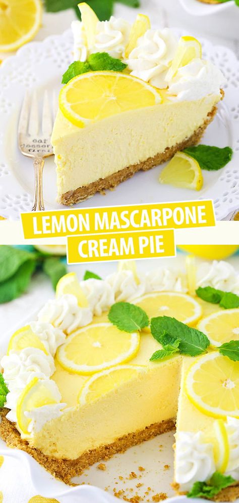 Orange Mascarpone Cream, Italian Lemon Marscapone Tart, Lemon Cream Tart Recipe, Marscapone Recipes Savoury, Lemon Mascarpone Cheesecake, Lemon Marscapone Recipes, Recipes With Marscapone Cheese Dinners, Recipes With Marscapone Cheese Desserts, Easy Mascarpone Recipes