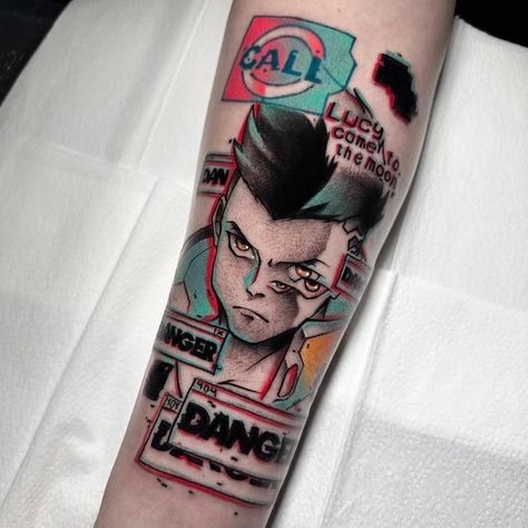 Cyberpunk Anime Tattoo, Cyberpunk Edgerunners Tattoo, Cyberpunk David, Moving On Tattoos, David Tattoo, David Martinez, Ab Tattoo, Cyberpunk Tattoo, Cyberpunk Edgerunners