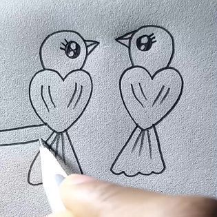 2M views · 25K reactions | How to draw love birds 💖💖 | By All About Art | Facebook Picoke Bird, Love Birds Drawing, Draw Love, Second Love, Picture Art, About Art, Bird Photography, Pictures To Draw, Love Birds