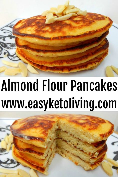 Keto Almond Flour Pancakes Recipe - Easy Low Carb Fluffy Pancakes Quick Keto Snacks, Budget Breakfast, Low Carb Grab And Go, Grain Free Pancakes, Best Keto Pancakes, Almond Pancakes, Almond Flour Pancakes, No Flour Pancakes, Pancake Toppings