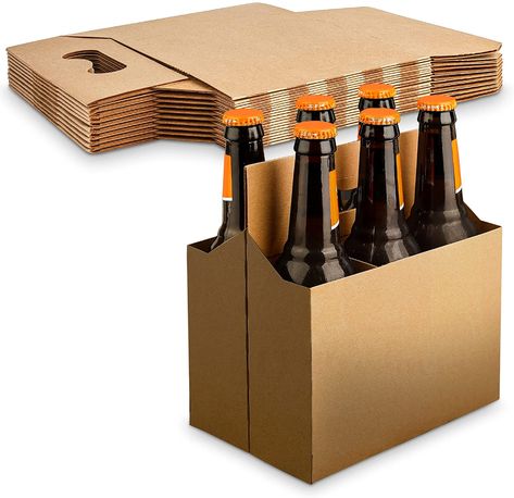 Amazon.com: 6 Bottle Holder Kraft Cardboard 12 oz. Beer or Soda Bottle Carrier for Safe And Easy Transport, 6 pack carrier by MT Products - (10 Pieces): Home & Kitchen Craft Beer Recipes, Cardboard Construction, Beer Case, Drink Carrier, Wine Bottle Carrier, Beer Bottle Labels, Student Christmas Gifts, Soda Bottle, Bottle Carrier