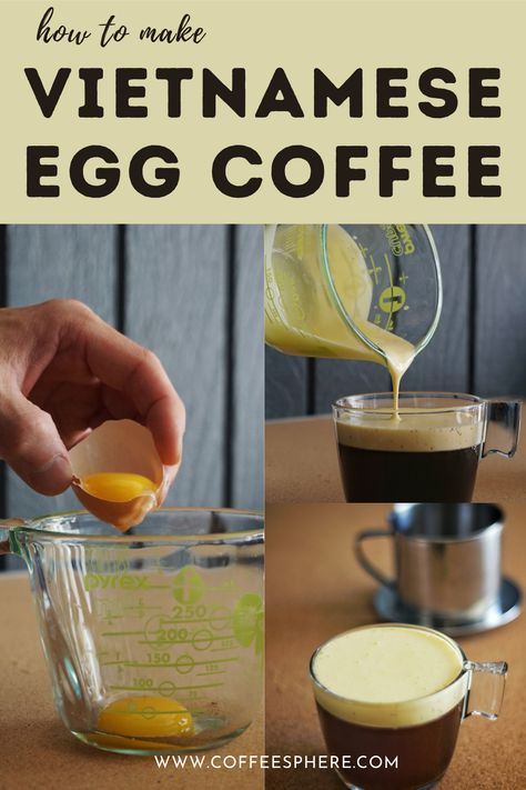 Egg Coffee Recipe, Vietnamese Egg Coffee Recipe, Vietnamese Coffee Recipe How To Make, Vietnamese Egg Coffee, Vietnamese Coffee Aesthetic, Egg Coffee Vietnamese, Vietnamese Coffee Shop, Vietnamese Coffee Starbucks, Vietnamese Coffee Photography