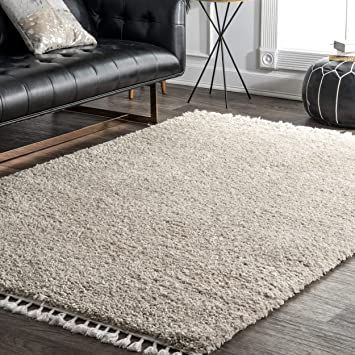 nuLOOM Neva Plush Shag Area Rug, 5' 3" x 7' 7", Beige Apartment Renovation Ideas, Welcome Rugs, Nuloom Rugs, Mountain Home Decor, Home Studios, Fulton Street, Beige Living Rooms, Synthetic Rugs, Beige Area Rug