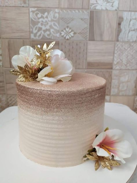 Dusty Rose Cake Birthday, 1 Tier Birthday Cake For Women, Single Tier Cake Birthday, Wedding Cake Designs Single Tier, Rose Gold Birthday Cake Simple, Rose Gold 50th Birthday Cake, Simple Rose Gold Cake Ideas, Simple 50th Birthday Cake, Rose Gold Cake Birthday