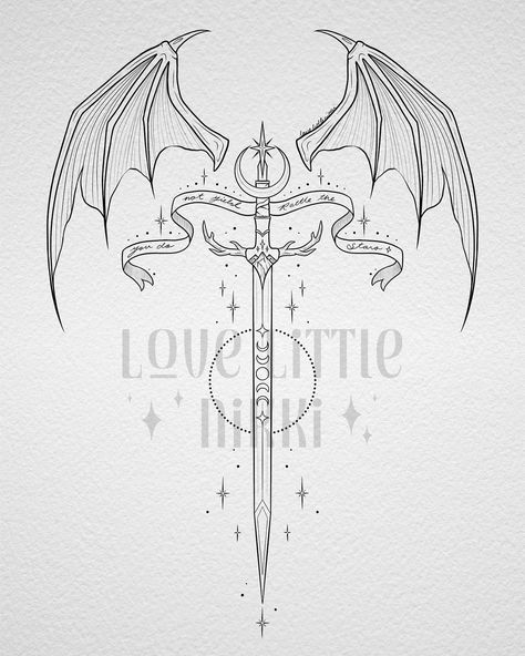 “You could rattle the stars…” 🌟 Sword of Orynth with elements from ACOTAR, Crescent City, and Throne of Glass 🗡️✨ this lovely SJM piece is for Amada! #throneofglass #acotar #crescentcity Spine Tattoos Outline, Celaena Sardothien Tattoo, Ryshand Tattoo, Starsword Crescent City Tattoo, Sjm Universe Tattoo Ideas, Throne Of Glass Drawings, Fireheart Tattoo Tog, Crescent City Tattoo Ideas, Sarah J Mass Tatoos