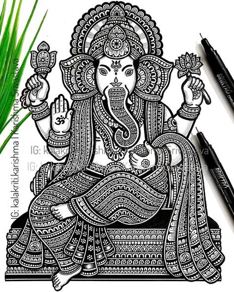 Boho Arts, श्री गणेश, Ganesha Chaturthi, God Drawing, Hj Story, Simple Paintings, Buddha Painting Canvas, Sketches Doodles, Easy Mandala