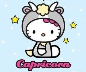 Hello Kitty Capricorn, Tokidoki Zodiac, January 9th, Zodiac Characters, Kitty Drawing, Astrology Art, Hello Kitty Drawing, Hello Kitty Art, Hello Kitty Collection