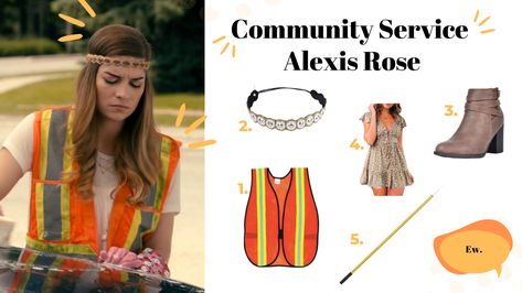 schitt's creek halloween costumes community service alexis rose Alexis From Schitts Creek Costume, Alexis Rose Outfits Halloween, Alexis Rose Halloween Costume, Alexis Schitts Creek Costume, Schitts Creek Halloween Costume, Alexis Rose Costume, Schitts Creek Costume, Rose Halloween Costume, Halloween Costumes Women Scary