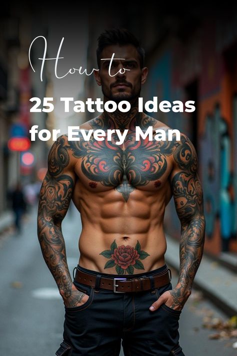 25 Tattoo Ideas for Every Man Trendy Men’s Tattoos, Mens Pelvic Tattoo, Rose Tattoo Design For Men Hand, Men S Tattoo Sleeve, Ideas For Tattoos Men, Men's Tattoo Shoulder, Best First Tattoos For Men, Men Quad Tattoo, Hip Tattoos Men