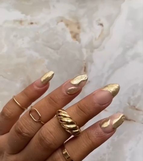 Liquid Gold Nails, Liquid Gold, Gold Nails, Nails, Gold