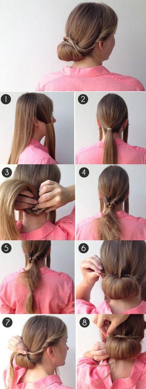 How to Make the Perfect Bun without a Donut Hair Clip Hairstyles, Nurse Hairstyles, Peinados Hair Styles, Lazy Hairstyles, Twist Ponytail, Romantic Hairstyles, Clip Hairstyles, Greasy Hair Hairstyles, Cute Hairstyles For Medium Hair